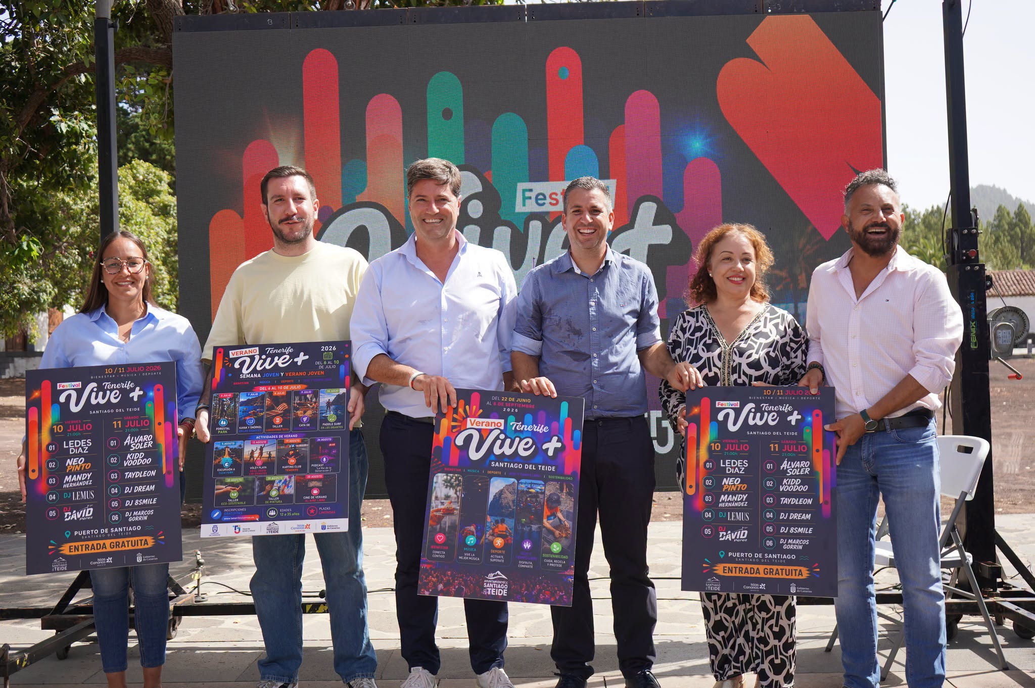 El alcalde presenta la III edición del Festival Tenerife Vive+Santiago del Teide y las actividades Semana Joven y Verano Joven 2026